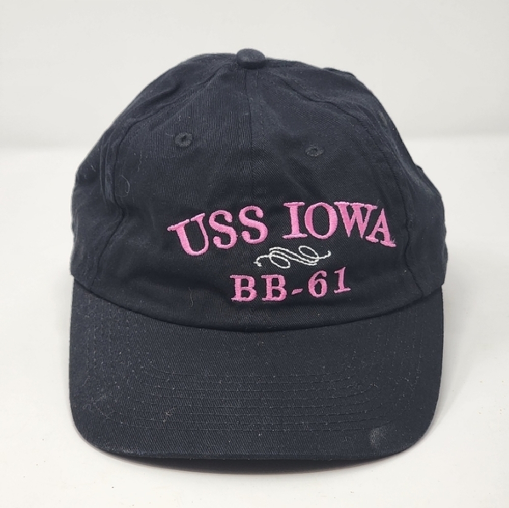 USS Iowa‎ BB-61 Battleship Cap Hat Women Adjustable Pink And Black Cotton